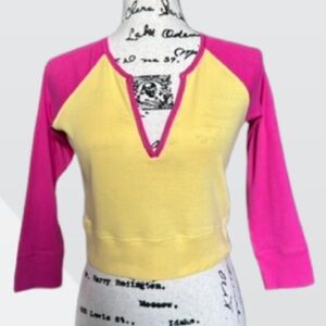 Victoria Secret.Pink and Yellow Women's Raglan Top